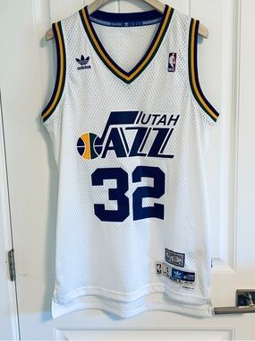 NBA Adidas Hardwood Classics Utah Jazz Karl Malone Basketball Jersey Size Small